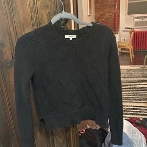 Madewell cropped black sweater - wool